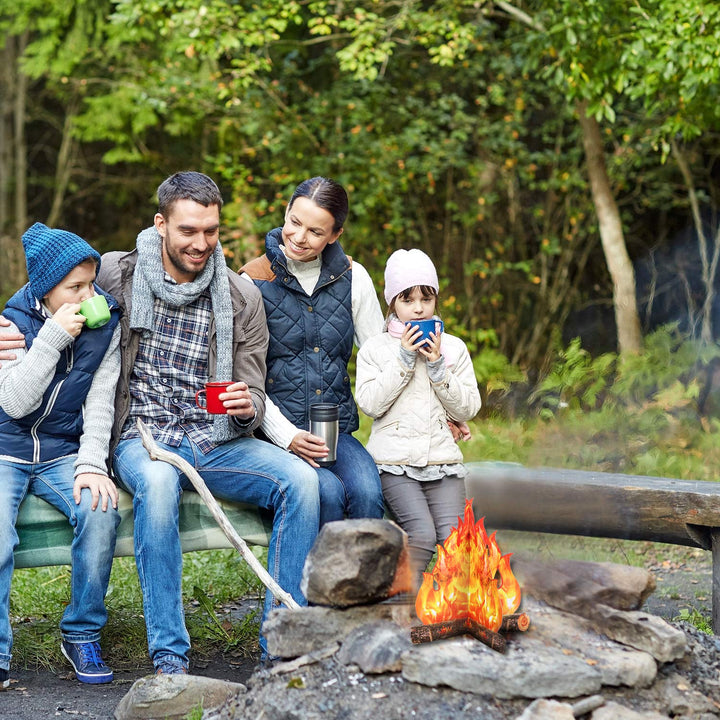 3D Decorative Cardboard Campfire Centerpiece Artificial Fire Fake Flame Paper Party Decorative Flame Torch (Gold Orange)