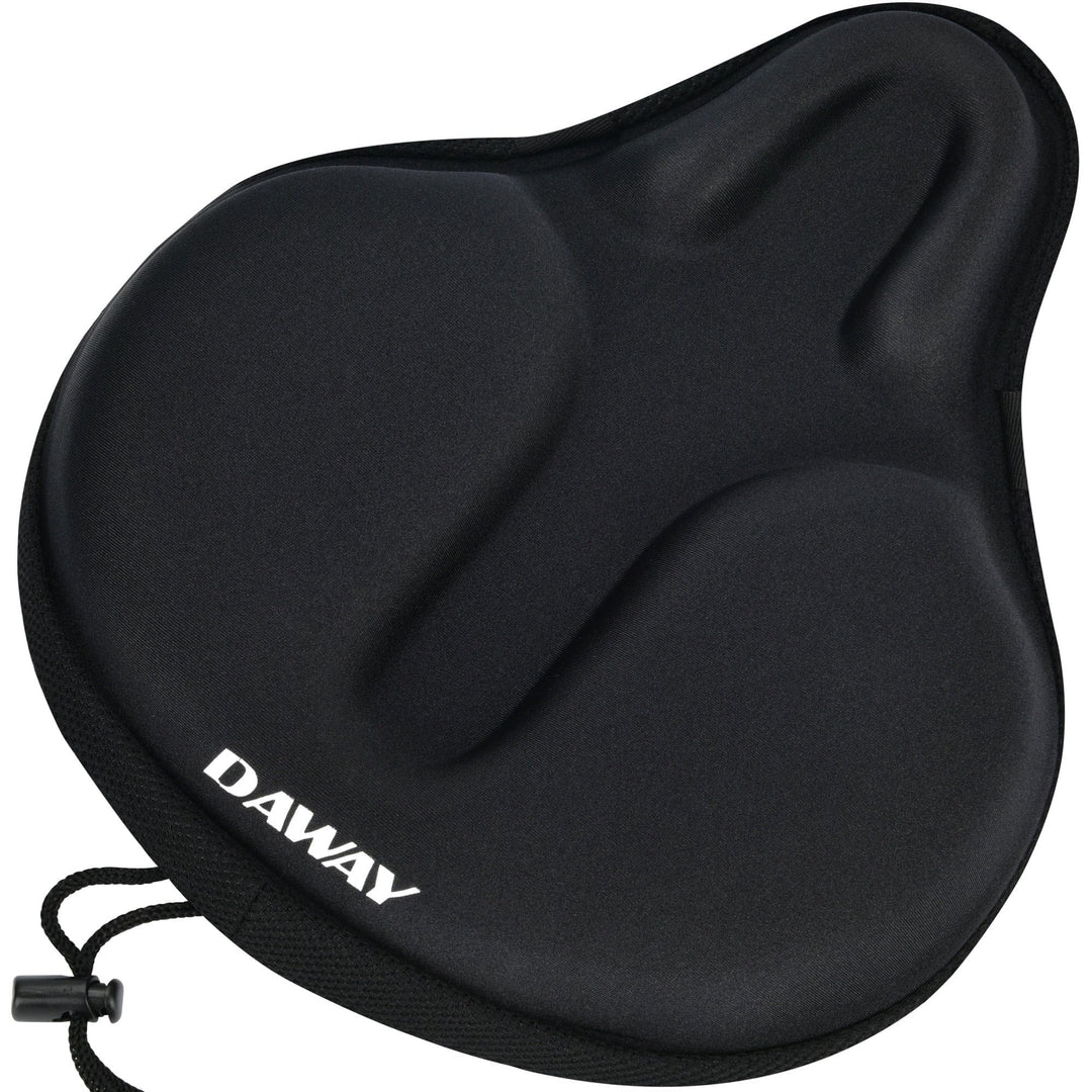C6 Large Comfortable Exercise Bike Seat Cover - Wide Soft Foam & Gel Padded Bicycle Saddle Cushion for Women Men Seniors, Fits for Peloton, Stationary, Cruiser Bikes, Indoor Outdoor Cycling