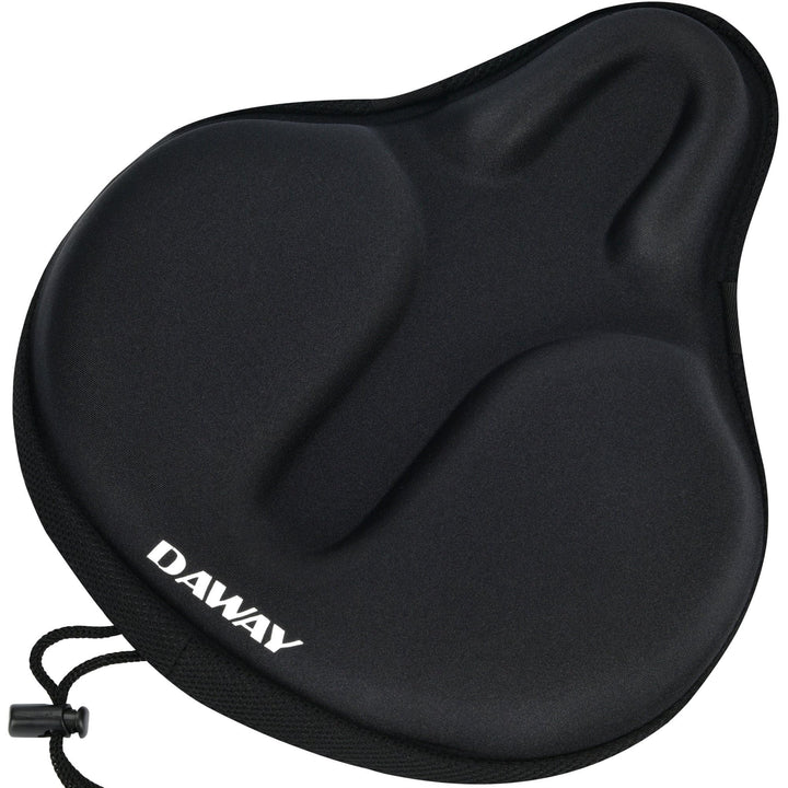 C6 Large Comfortable Exercise Bike Seat Cover - Wide Soft Foam & Gel Padded Bicycle Saddle Cushion for Women Men Seniors, Fits for Peloton, Stationary, Cruiser Bikes, Indoor Outdoor Cycling