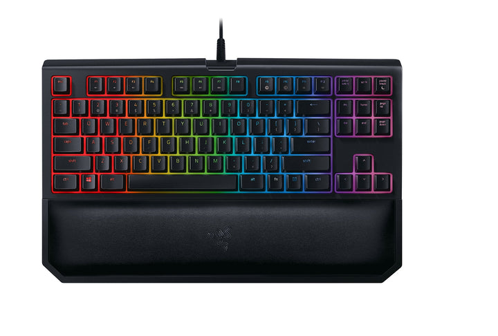 BlackWidow TE Chroma v2 TKL Tenkeyless Mechanical Gaming Keyboard: Green Key Switches, Tactile & Clicky, Chroma RGB Lighting, Magnetic Wrist Rest, Programmable Macros, Classic Black