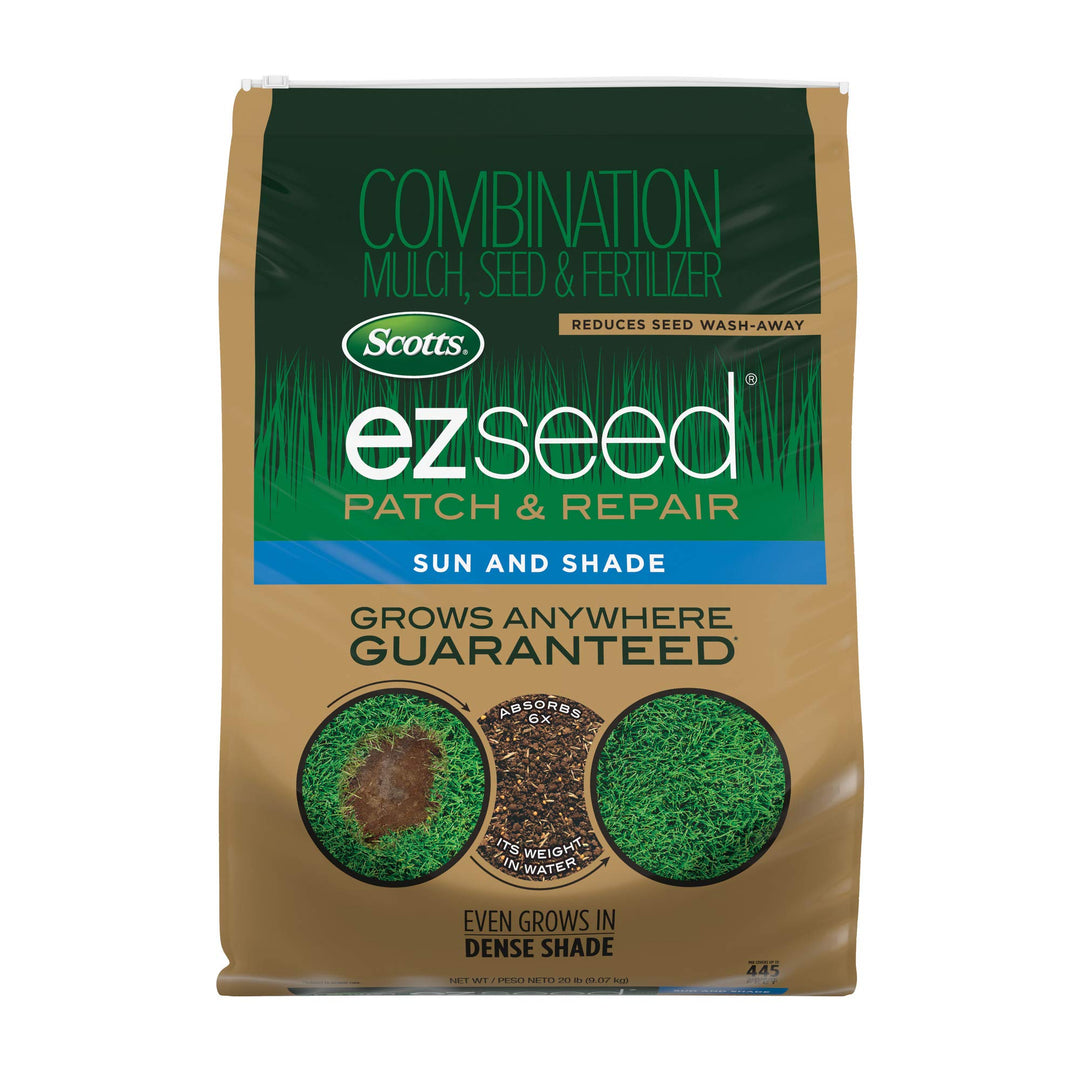 EZ Seed Patch & Repair Sun and Shade Mulch, Grass Seed, Fertilizer Combination for Bare Spots and Repair, 20 lb