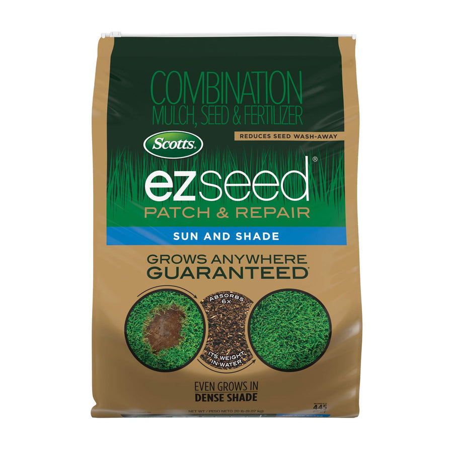 EZ Seed Patch & Repair Sun and Shade Mulch, Grass Seed, Fertilizer Combination for Bare Spots and Repair, 20 lb
