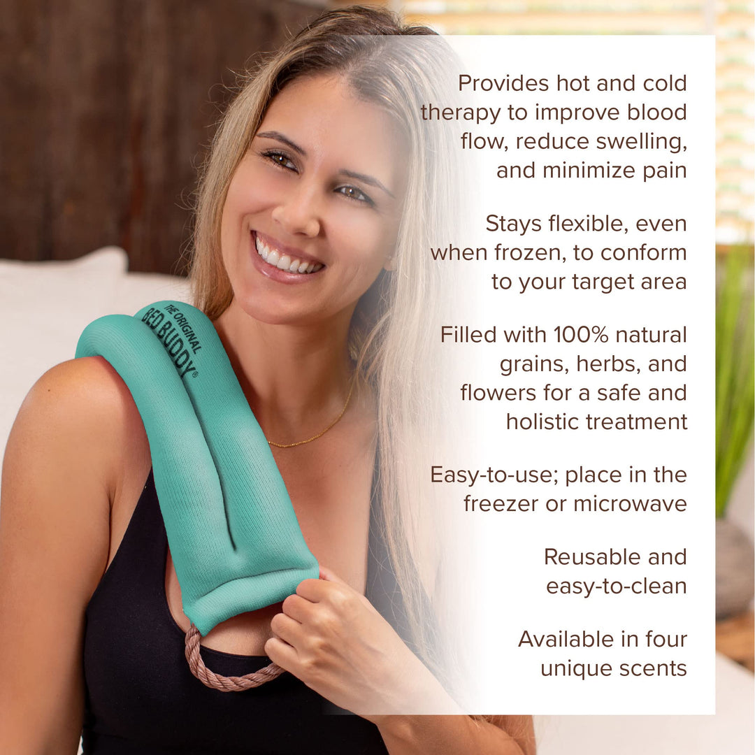 Bed Buddy Aromatherapy Heat Pad and Cooling Neck Wrap - Microwave Heating Pad for Sore Muscles - Cold Wrap Pack for Aches and Pain, Eucalyptus Scent