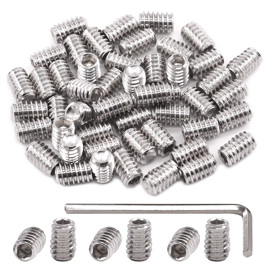 100Pcs SAE Stainless Hex Allen Head Socket Set Screws Grub Screw Bolts Assortment Kit Internal Hex Drive Cup-Point Screws #4-40 x 5/16