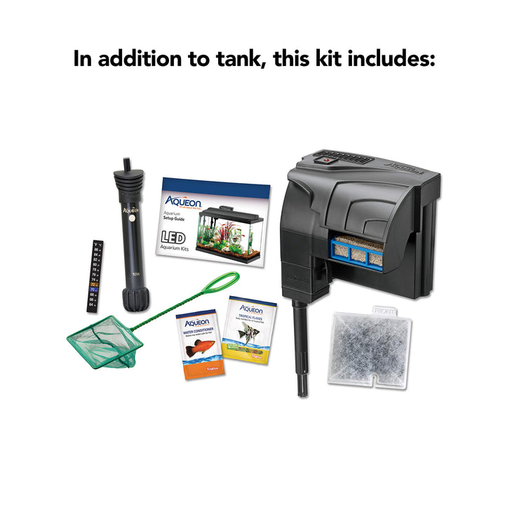 Aquarium Fish Tank Starter Kit with LED Lighting 10 Gallon Fish Tank