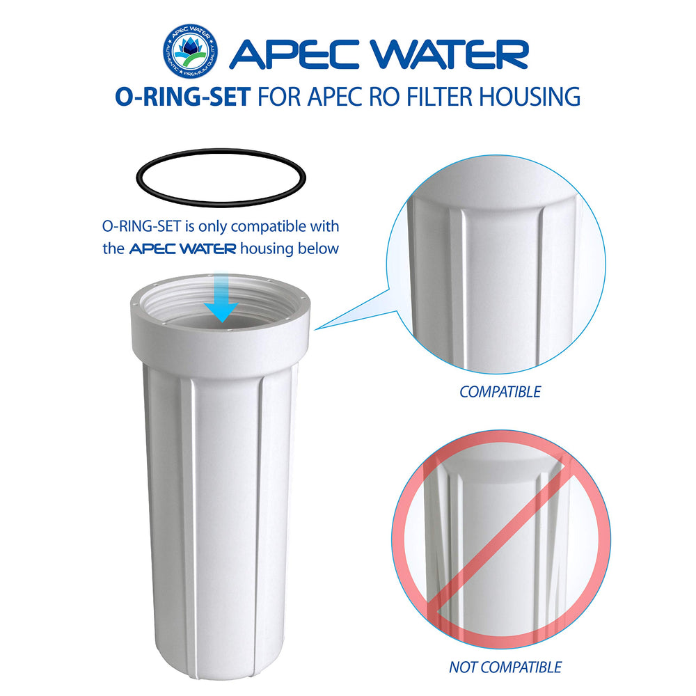 APEC Replacement ORing for ROES-50 3.5 OD Reverse Osmosis Water Filter Housings, O-Ring (3 pcs O-Ring-Set-A)