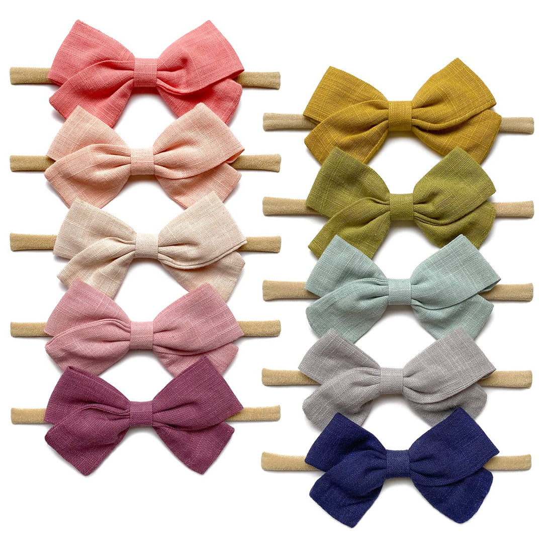Nylon Linen Stretchy Hairbands for Baby Girl's , 10_pack