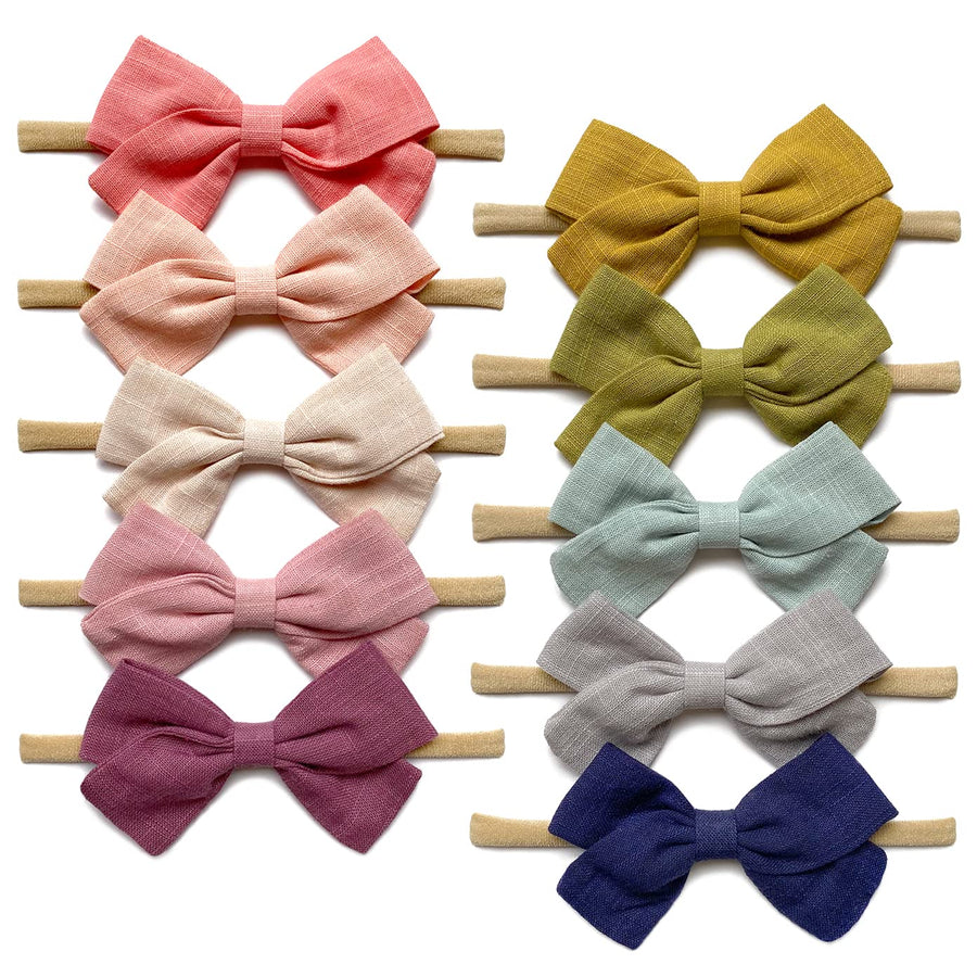Nylon Linen Stretchy Hairbands for Baby Girl's , 10_pack