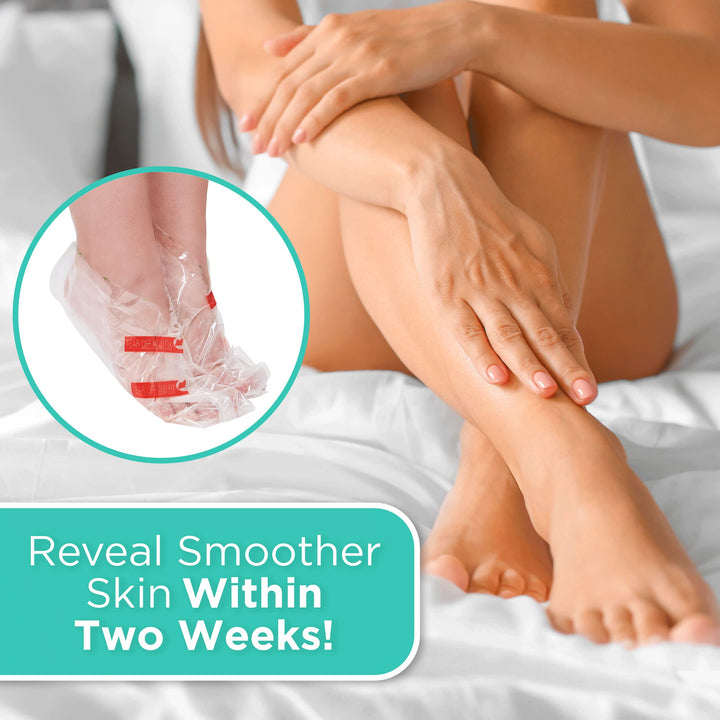 Foot Peel Mask - 2 Pack of Regular Size Skin Exfoliating Foot Masks for Dry, Cracked Feet, Callus, Dead Skin Remover - Feet Peeling Mask for baby soft feet, Tea Tree Scent