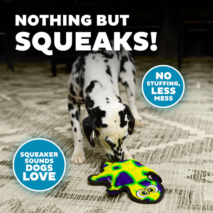 Durablez Tough Plush Squeaky Dog Toy, Gecko, Green, Medium