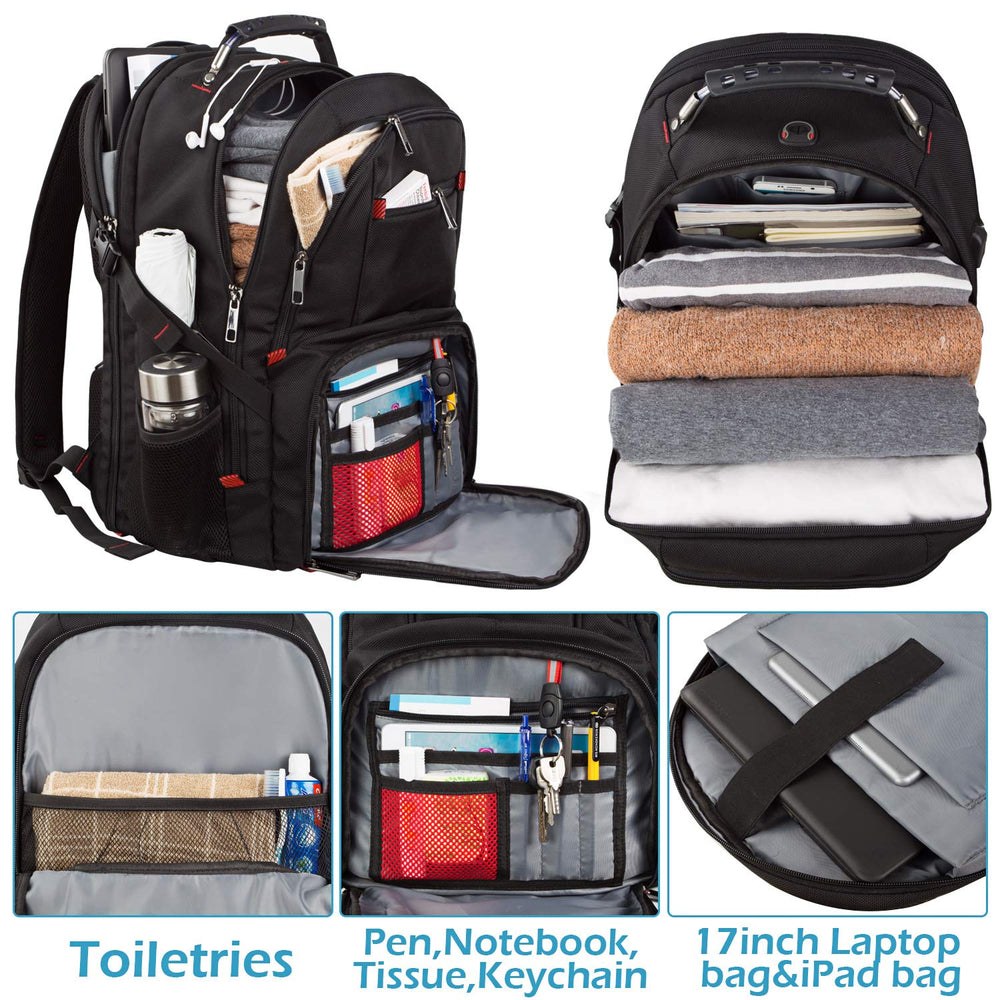 Travel Laptop Backpack,Extra Large Capacity TSA Friendly Anti Theft Backpacks with USB Charging Port,Water-Resistant Men Business College Computer Bookbag Fits 17 Inch Laptop&Notebook
