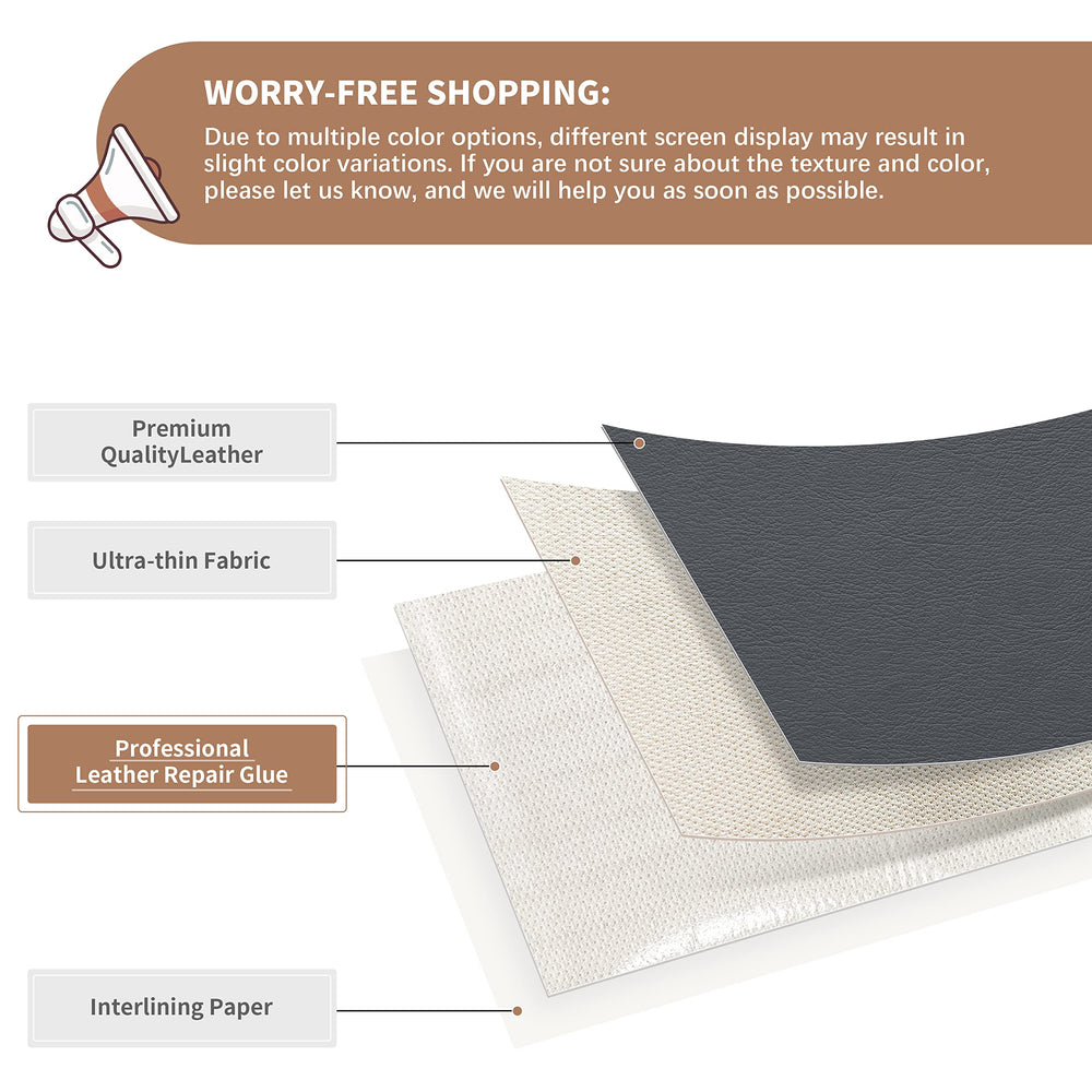 Leather Repair Patch,Self-Adhesive Couch Patch,Multicolor Available Scratch Leather 8X11 Inch Peel and Stick for Sofas, Car Seats Hand Bags Jackets(Grey 2.0)