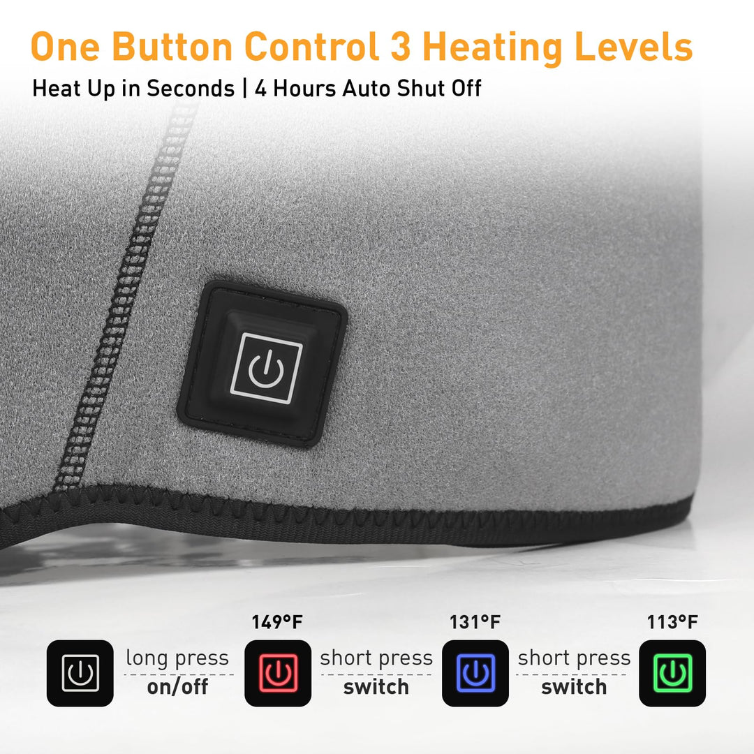 Portable Heating Pad, Cordless and Rechargeable Heating Pad with 10000mAh Battery, 3 Heat Settings, Fast Heating and Adjustable Strap for Back Pain, Cramps, Neck and Shoulders