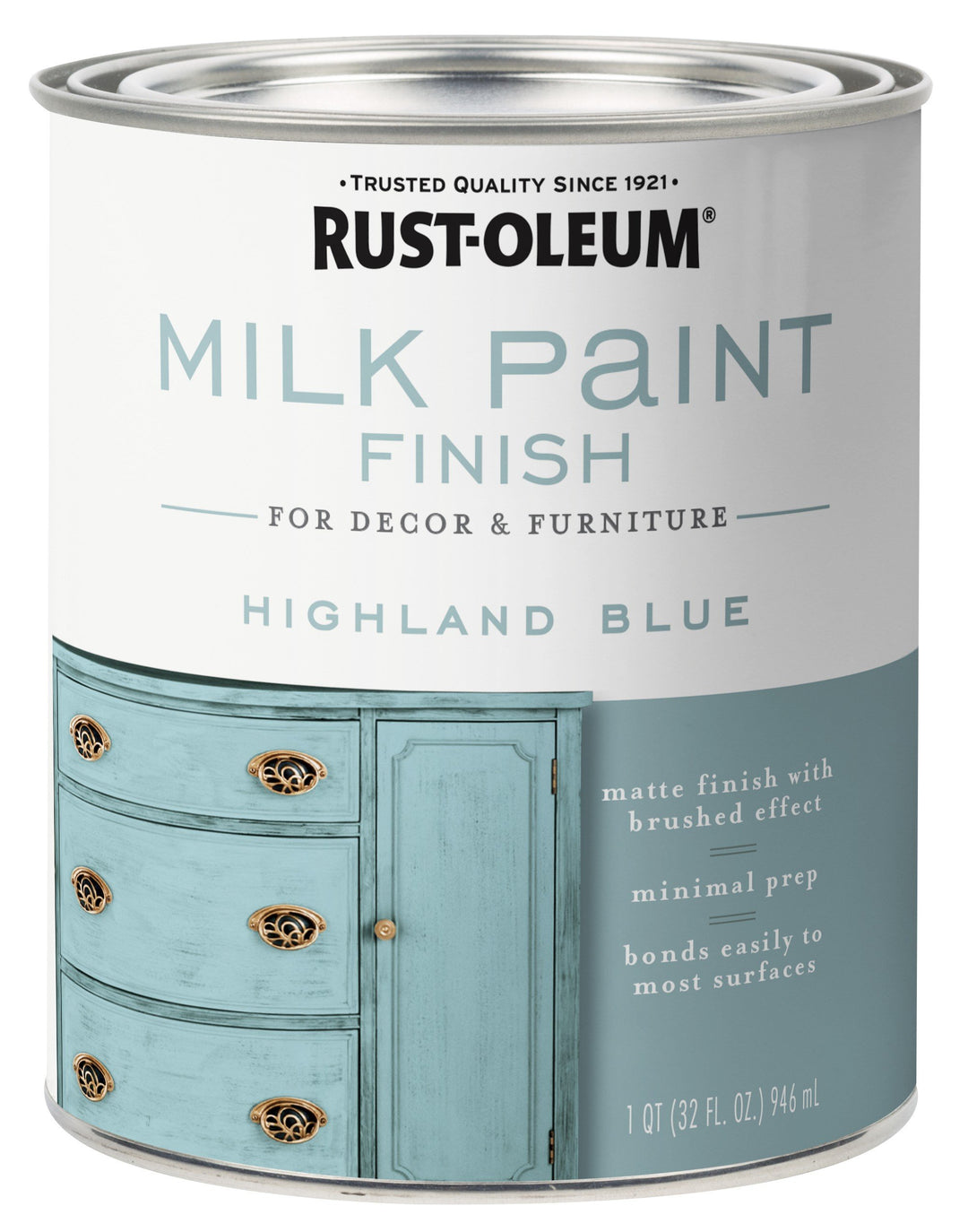 331050 Milk Paint Finish, Quart, Highland Blue 32 Fl Oz (Pack of 1)