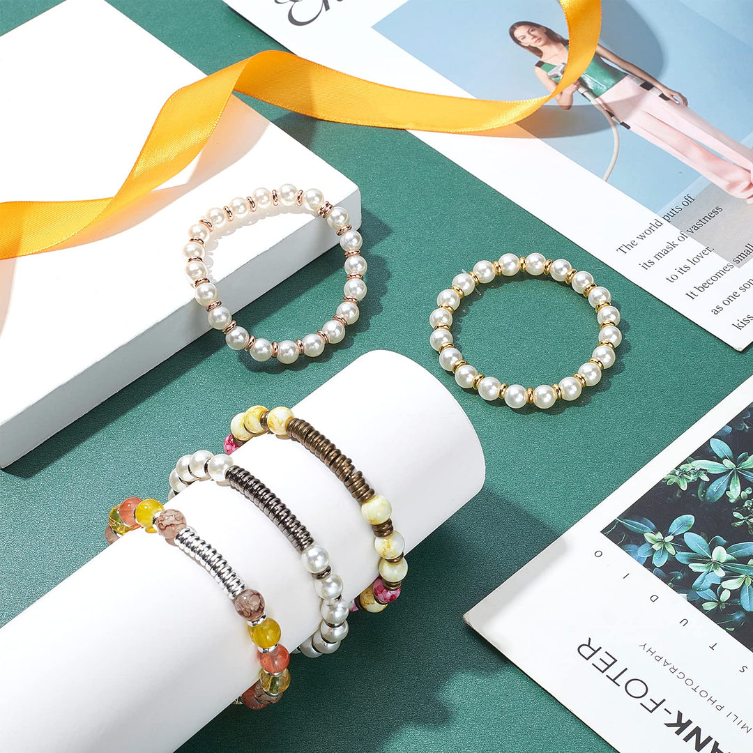 250pcs Metal Heishi Beads Rondelle Spacer Beads 5 Sizes Platinum Flat Round Brass Bead Spacers Disc Beads Jewelry Findings Accessories for Bracelet Necklace Jewelry Making 4/6/7/8/10mm