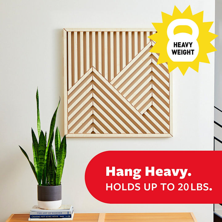 20 lb XL Heavyweight Picture Hanging Strips 10 Pairs (20 Strips), Damage Free Hanging Picture Hangers, Heavy Duty Wall Hanging Strips for Christmas Decorations