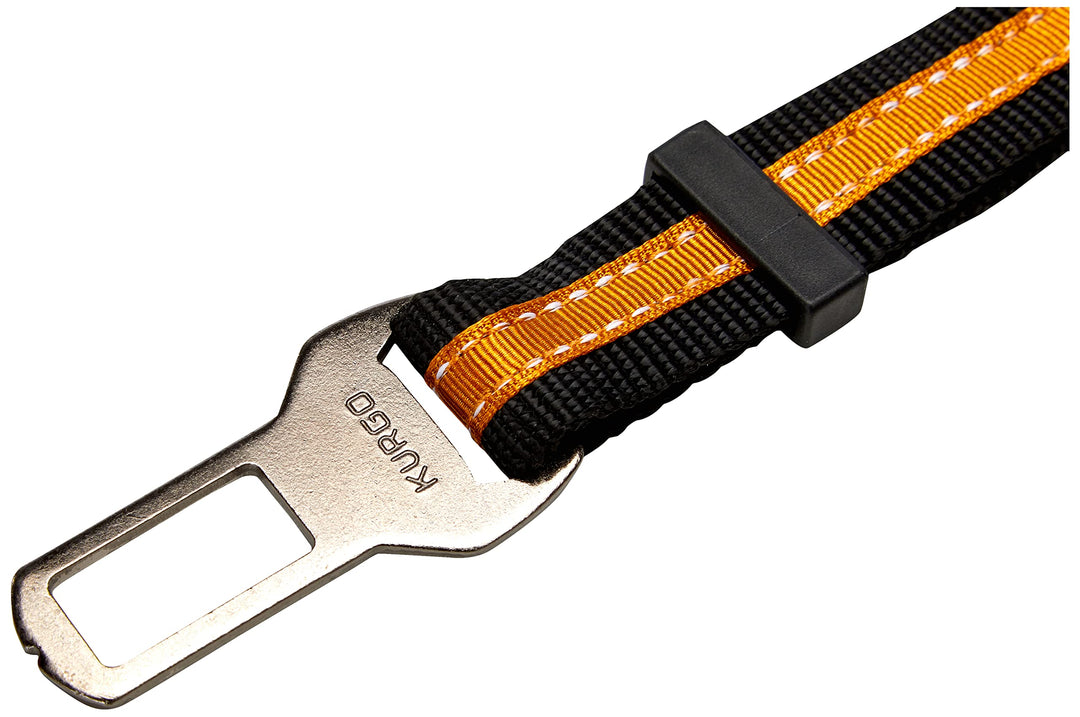 Direct to Seatbelt Tether for Dogs, Car Seat Belt for Pets, Adjustable Dog Safety Belt Leash, Quick & Easy Installation, Works with Any Pet Harness, (Carabiner Clip, Orange)
