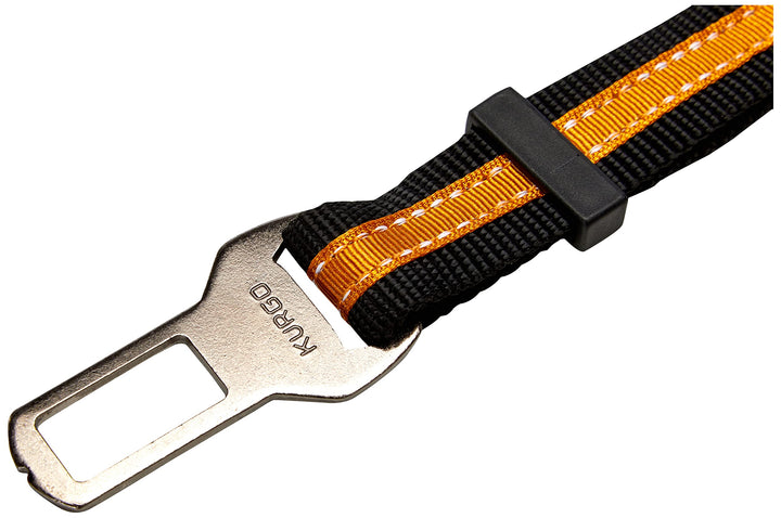 Direct to Seatbelt Tether for Dogs, Car Seat Belt for Pets, Adjustable Dog Safety Belt Leash, Quick & Easy Installation, Works with Any Pet Harness, (Carabiner Clip, Orange)