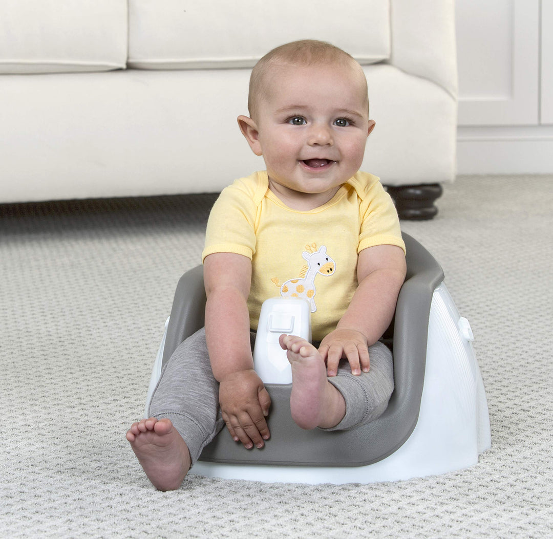 My Little 2-in-1 Booster Seat and Grow with Me Floor Seat with Removable Feeding Tray, Indoor and Outdoor Activity Chair, Purple