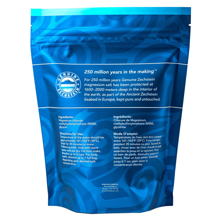 Magnesium Bath Flakes Ultra with OptiMSM - Resealable Magnesium Bag of Zechstein Chloride Alternative to Epsom Bath Salt (1.65 lb)