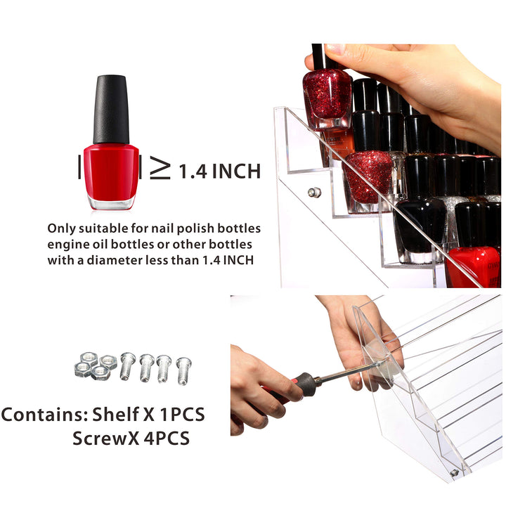 48 Bottles of 6 Layers Clear Nail Polish Rack,Nail Polish Storage Organizers And Storage Box,Clear Paint Bottles Holder And Essential Oil Organizer,Pack of 1