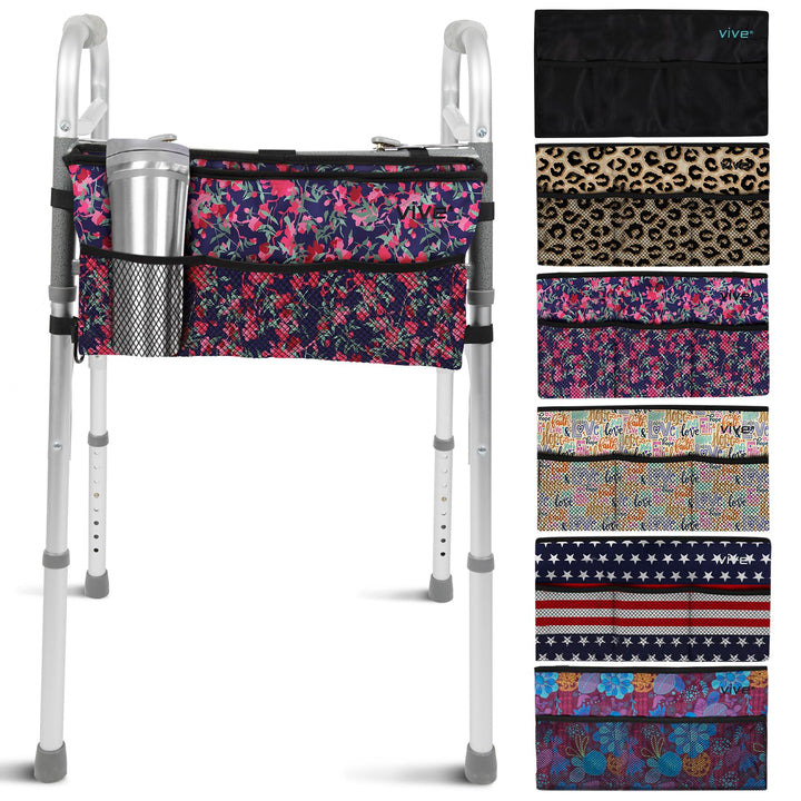 Walker Bag - Accessories Wheelchair Basket Pouch (Water Resistant) - Seniors Caddy Accessory Attachment for Folding, Rolling Walkers - Carry Storage Carrier Tote - Lightweight, Universal Size