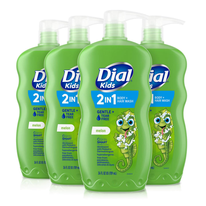 Kids 2-in-1 Body+Hair Wash, Melon, 24 fl oz (Pack of 4)