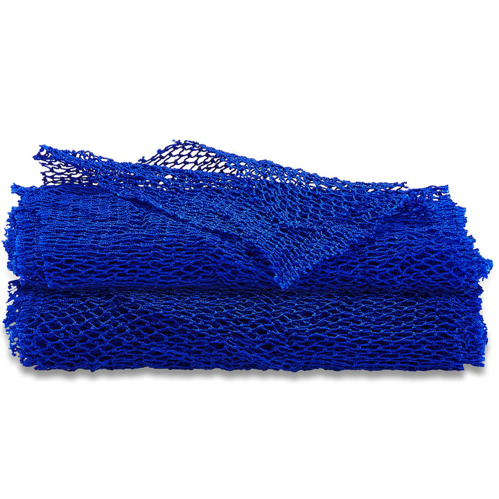 2 Pieces African Net Sponge African Body Exfoliating Net African Net Bath Exfoliating Shower Body Scrubber Back Scrubber Skin Smoother for Daily Use or Stocking Stuffer (Blue)