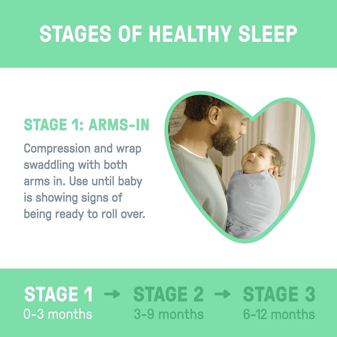 by Ingenuity Original Swaddle, 100% Cotton, Improves Sleep & Calms Startle Reflex, 0-3 Months, 3-Pack - Oh Deer