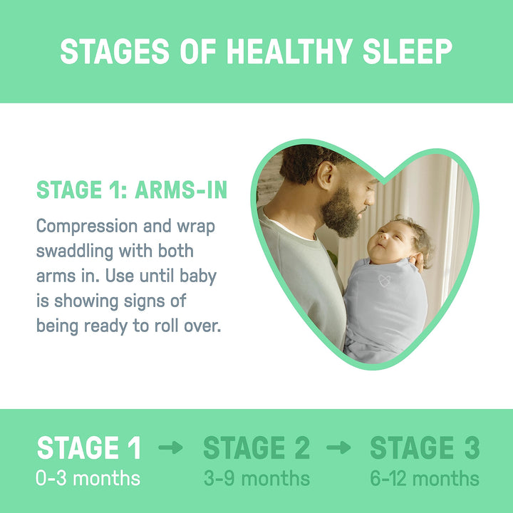 by Ingenuity Original Swaddle, 100% Cotton, Improves Sleep & Calms Startle Reflex, 0-3 Months, 3-Pack - Oh Deer