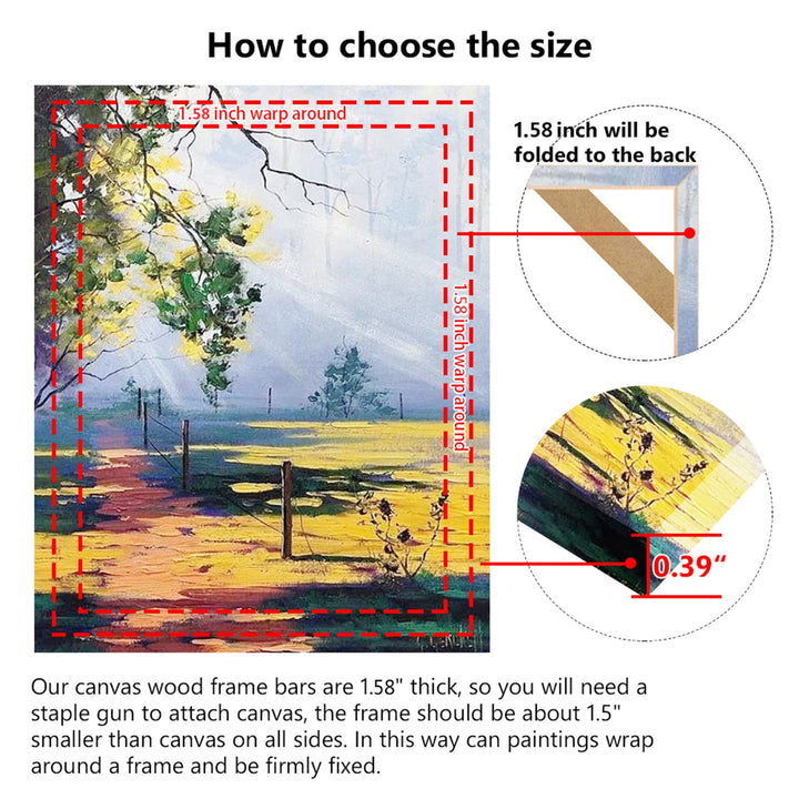 Canvas Wood Stretcher Bars Painting Wooden Frames for Gallery Wrap Oil Painting Posters, Modern Life Accessory, 16x20/40.6x50.8cm