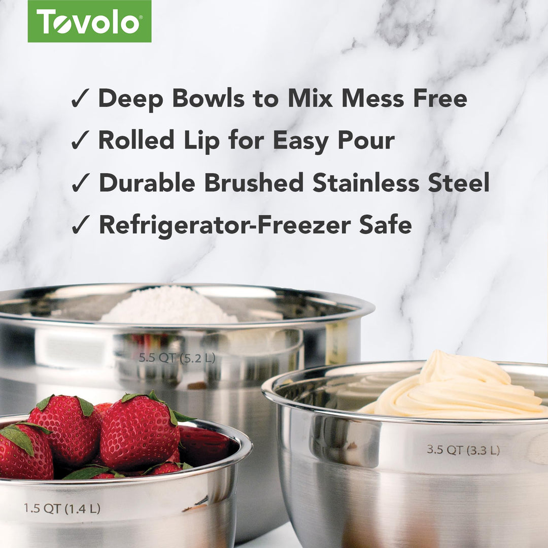 Stainless Steel, Easy Pour, Deep Mixing Bowl, 1.5 Quart