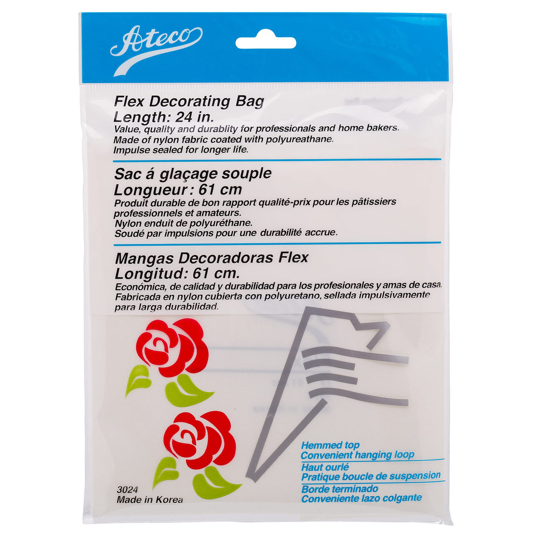 3025 Flex Decorating Bag, Coated Nylon, 24-Inch, Reusable, Use with Tip #798