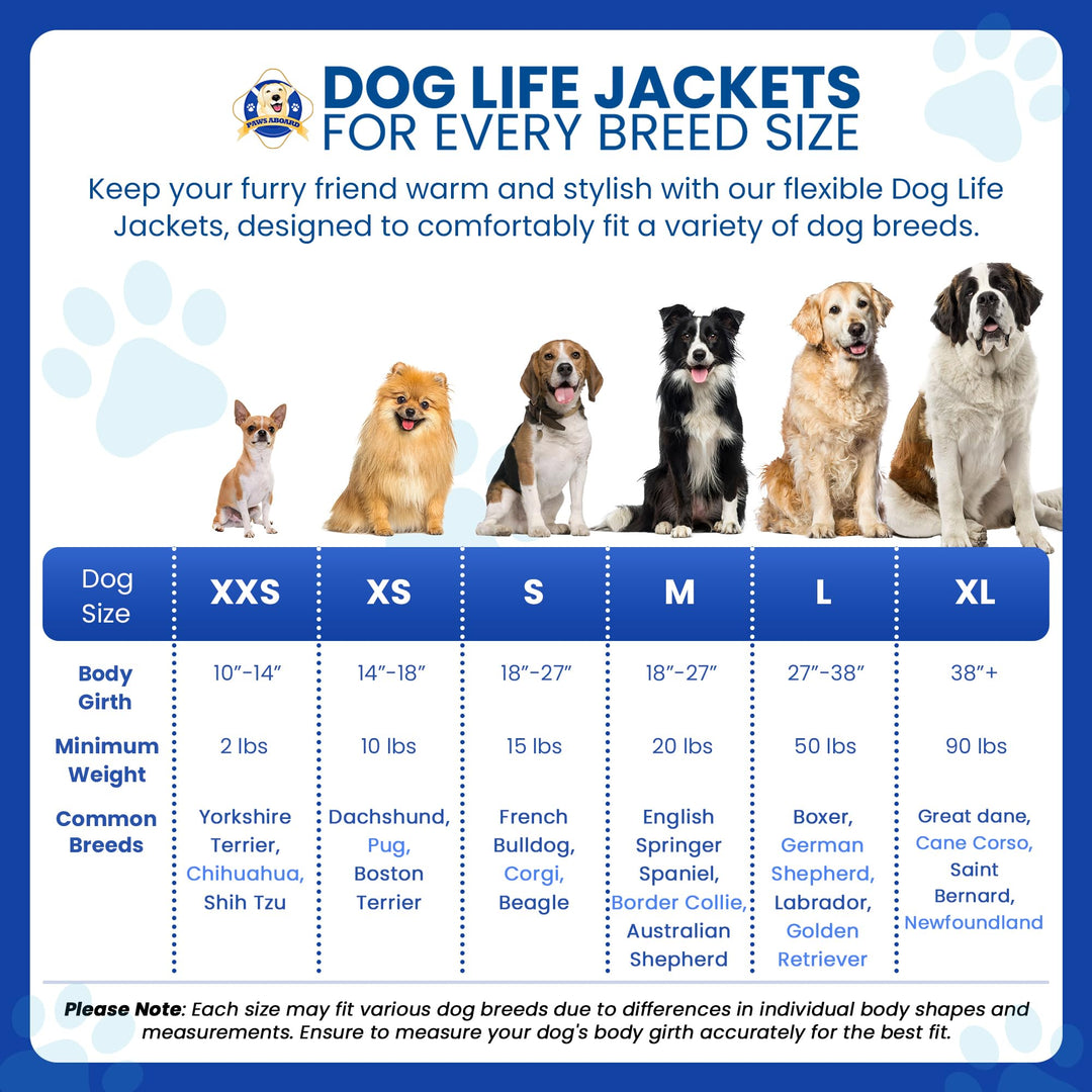 Dog Life Jacket - Keep Your Canine Safe with a Neoprene Life Vest for Swimming and Boating - Available in Different Sizes, Color and Design to Choose - Nautical Dog, Large