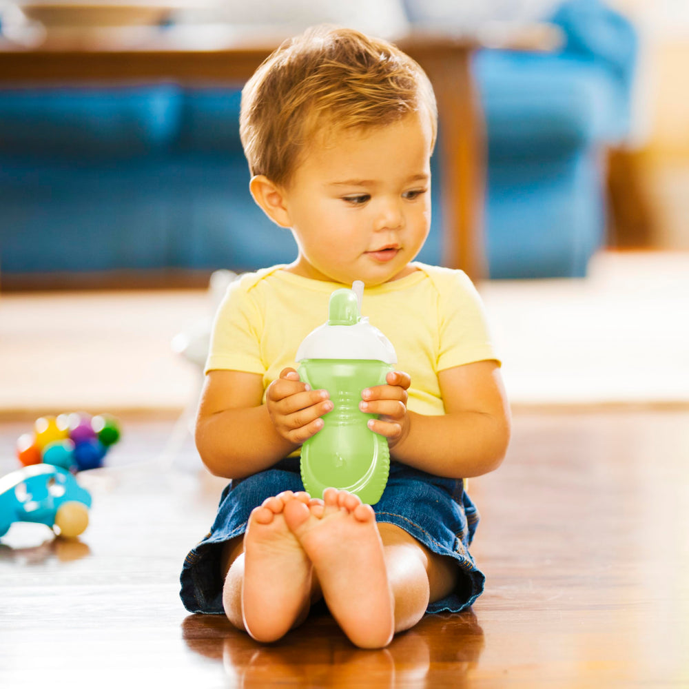 ® Click Lock™ Flip Straw Toddler Sippy Cup, 9 Ounce, 2 Pack, Blue/Green