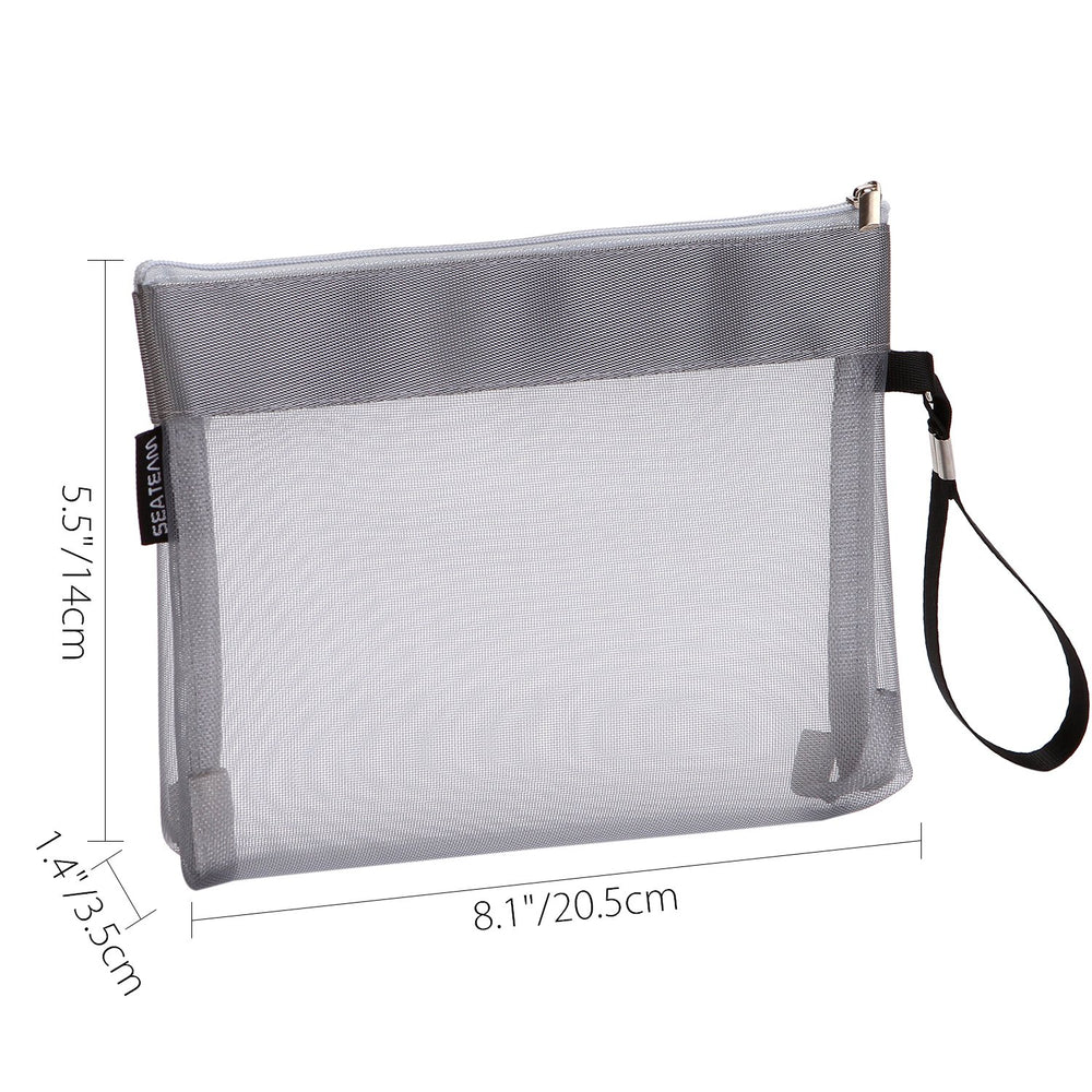 6pcs Multicolored Portable Travel Toiletry Pouch Nylon Mesh Cosmetic Makeup Organizer Bag with Zipper (ST-CB0616)