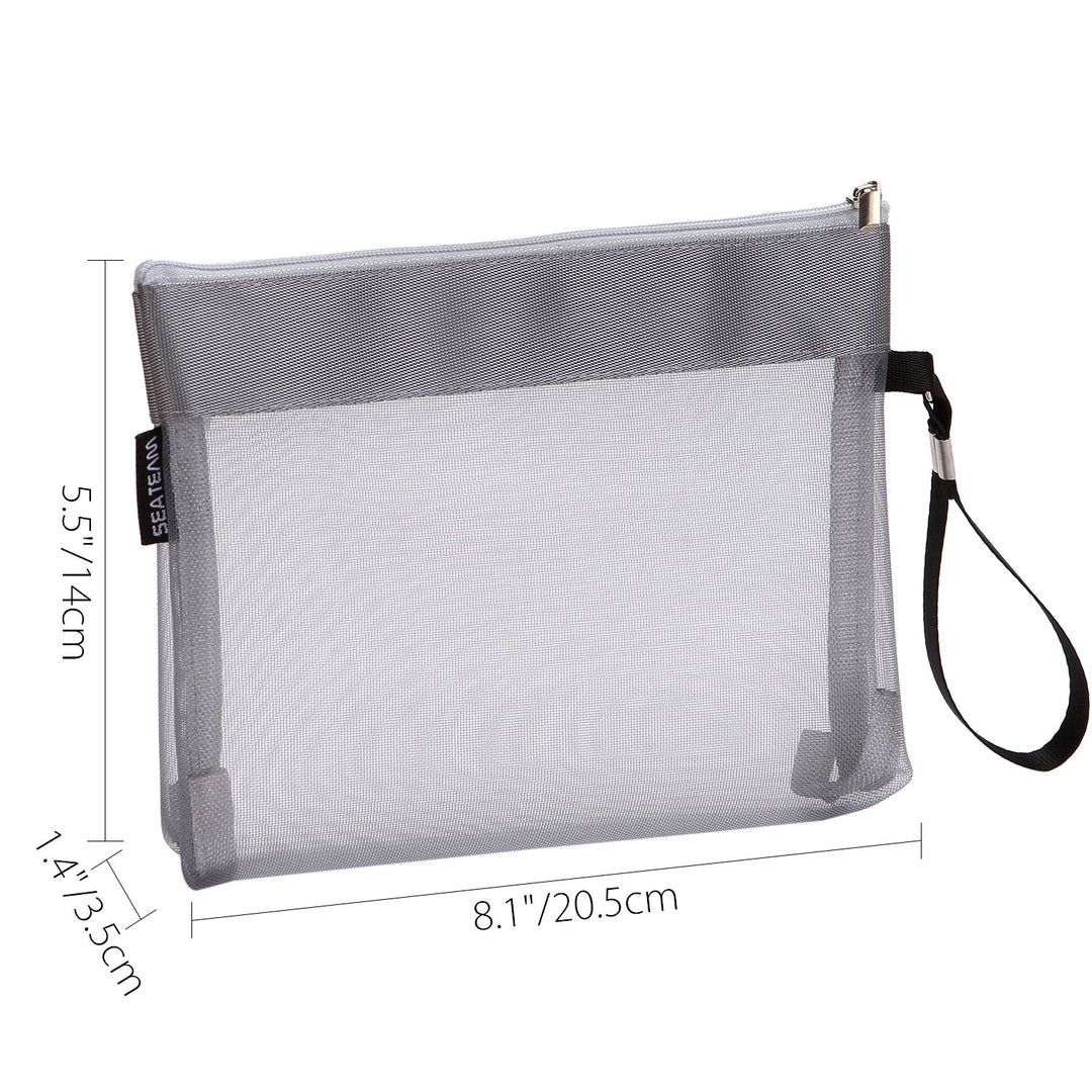 6pcs Multicolored Portable Travel Toiletry Pouch Nylon Mesh Cosmetic Makeup Organizer Bag with Zipper (ST-CB0616)