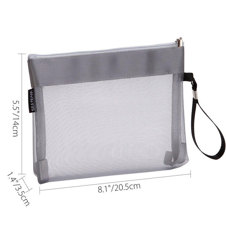 6pcs Multicolored Portable Travel Toiletry Pouch Nylon Mesh Cosmetic Makeup Organizer Bag with Zipper (ST-CB0616)