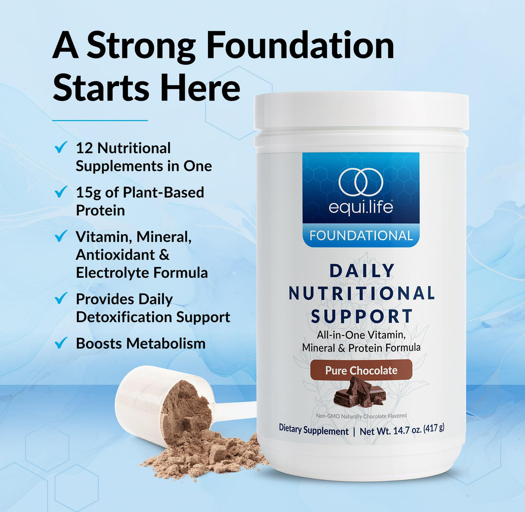 Daily Nutritional Support, All-in-one Multivitamin Meal Replacement, Pure Chocolate Flavor, with 15g Plant Protein, Supports Energy, Mood, Gut, and Skin Health (14 Servings Tub)