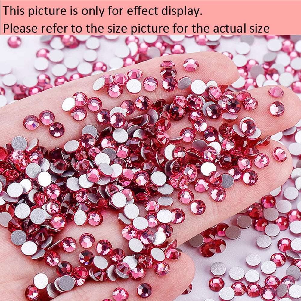 720Pieces SS20 Flatback Rhinestones, 4.8MM Flatback Crystal Rhinestones for Craft Nails Dance Costumes, Flat Back Nail Crystals, Non Hotfix Rhinestones (SS20 / 4.8MM, Rose)