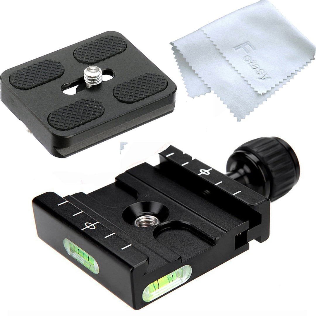 50mm Arca Swiss Type Clamp, Arca QR Clamp, 50 mm Arca Clamp, Arca Swiss Clamp, Quick Release Plate Clamp, QR Clamp, Arca Tripod Mount Adapter, for Tripod Head Monohead, with 50mm Arca Plate, Cl50_PU50, Black