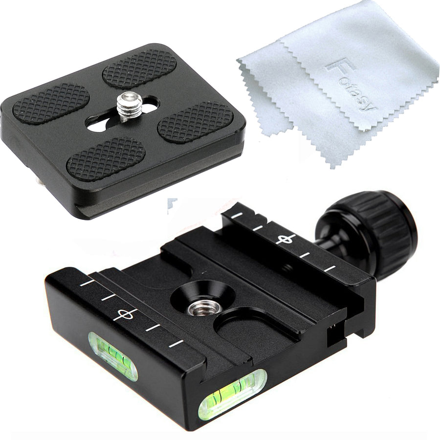 50mm Arca Swiss Type Clamp, Arca QR Clamp, 50 mm Arca Clamp, Arca Swiss Clamp, Quick Release Plate Clamp, QR Clamp, Arca Tripod Mount Adapter, for Tripod Head Monohead, with 50mm Arca Plate, Cl50_PU50, Black