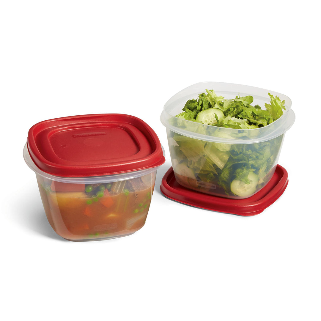 Easy Find Lids Food Storage Containers, 7 Cup, Racer Red, 4-Piece Set