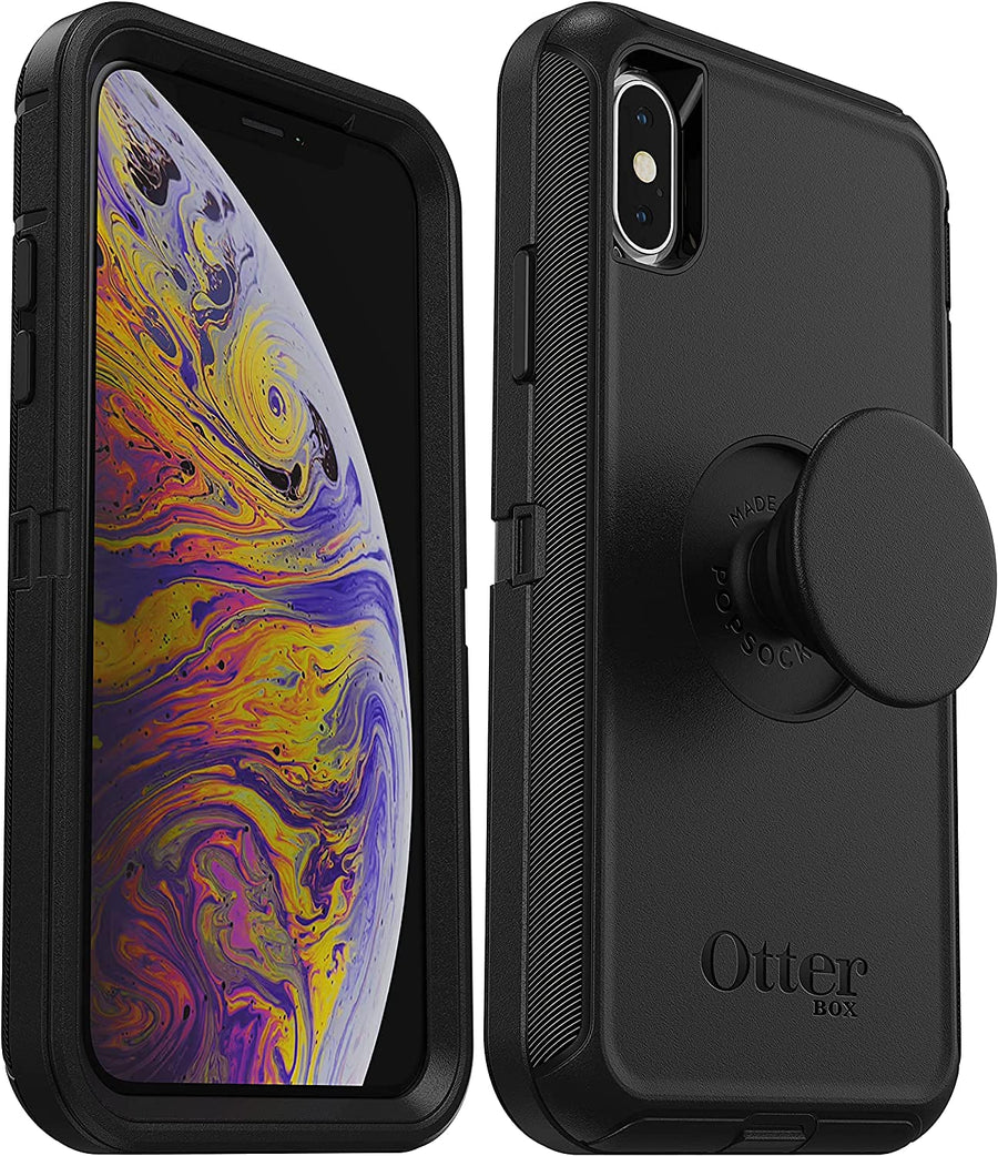 + Pop Defender Series Case for iPhone Xs & iPhone X (NOT Xr/Xs Max) Non-Retail Packaging - Black
