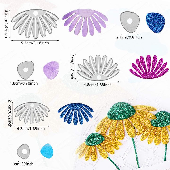 4 Sets Flower Metal Cutting Dies Flower Leaves Embossing Stencils 23 Styles 3D Die Cuts Stencil Embossing Carbon Steel Embossing Template for DIY Crafts Scrapbook Album Paper Card