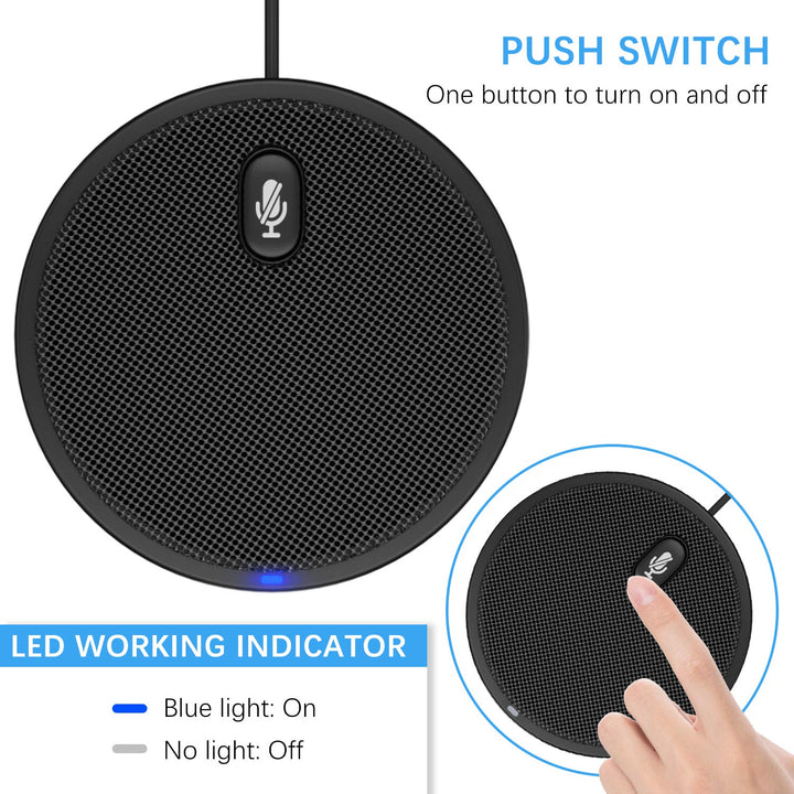 USB Conference Microphone, 360° Omnidirectional Condenser PC Microphones with Mute Plug & Play Compatible with Mac OS X Windows for Video Conference,Gaming,Chatting,Skype
