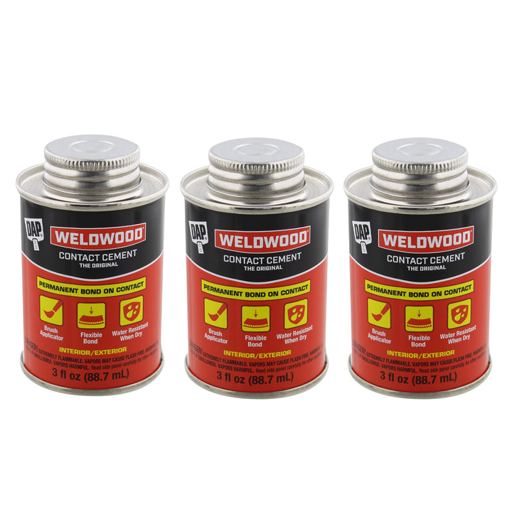 DAP 00107 Weldwood Original Contact Cement,3 oz - 3 Pack