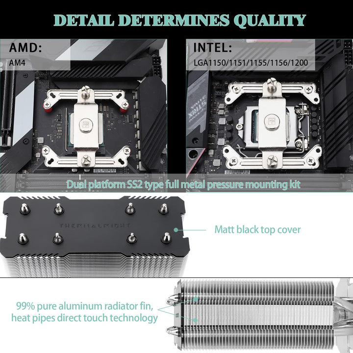 Assassin X120 Refined SE CPU Air Cooler, 4 Heat Pipes, TL-C12C PWM Fan, Aluminium Heatsink Cover, AGHP Technology, for AMD AM4/AM5/Intel LGA 1150/1151/1155/1156/1200/1700 (AX120 R SE)