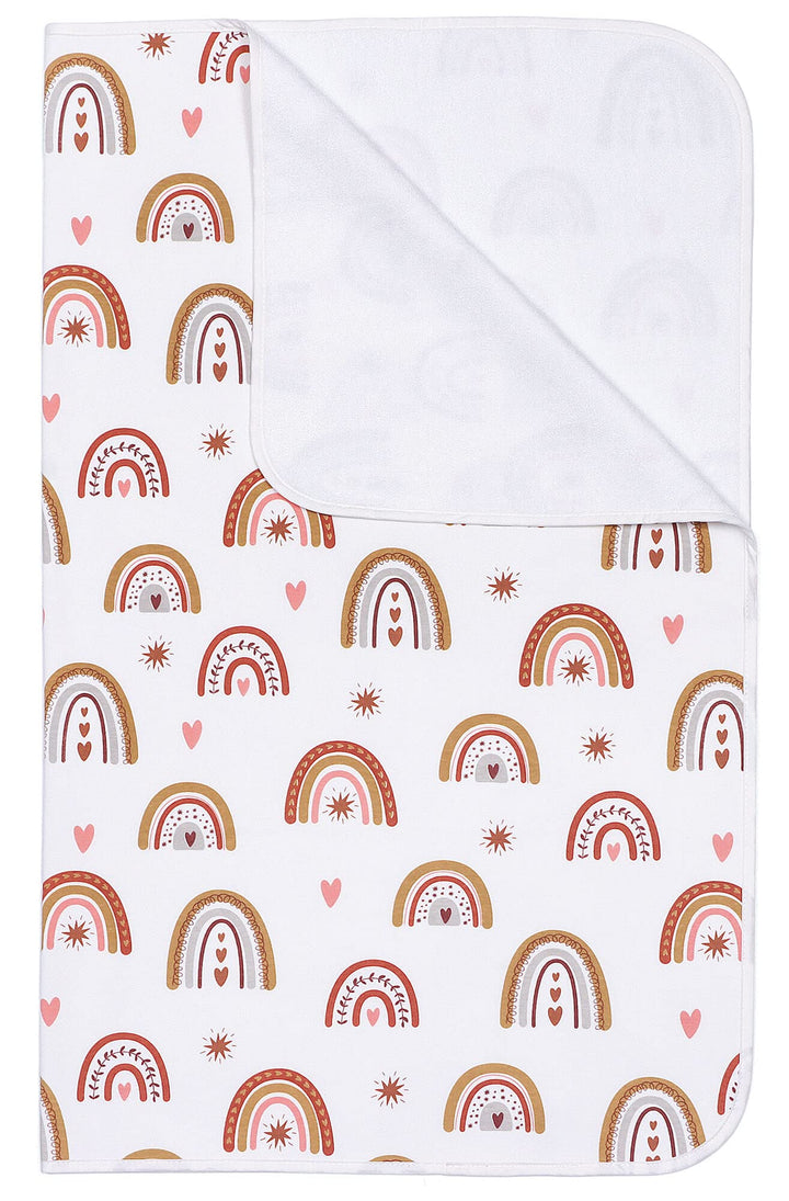 Baby Bed Pad Waterproof Washable Reusable 31x40 Large Toddler Mattress Protector Incontinence Pads Sheet Cover Underpads for Kids Adults and Pets Potty Training Mat-Rainbow