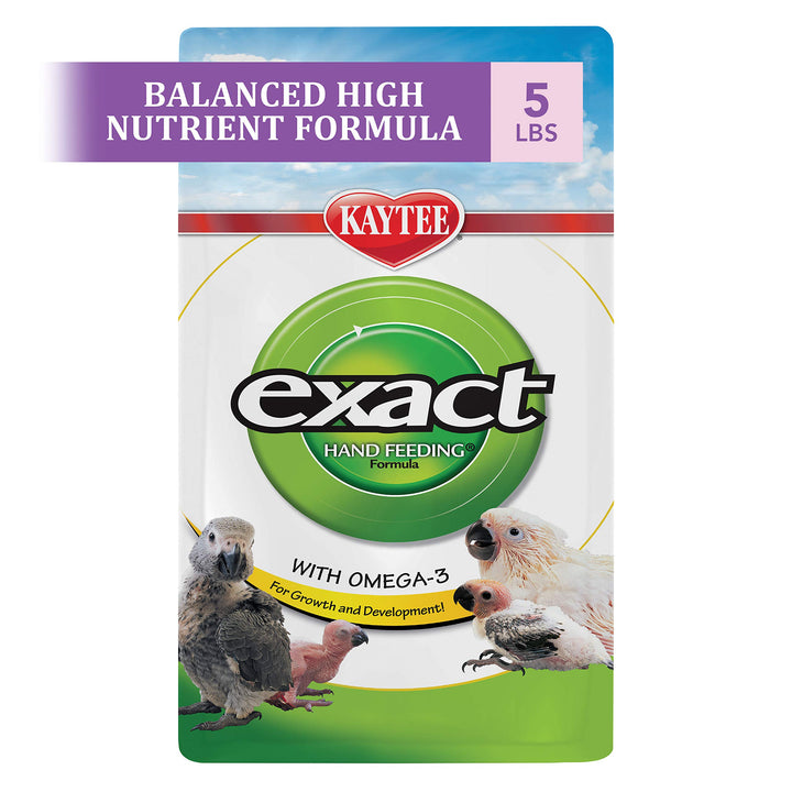Exact Hand Feeding Pet Bird Baby Food For Parrots, Parakeets, Lovebirds, Cockatiels, Conures, Cockatoos, and Macaws, 5 Pound